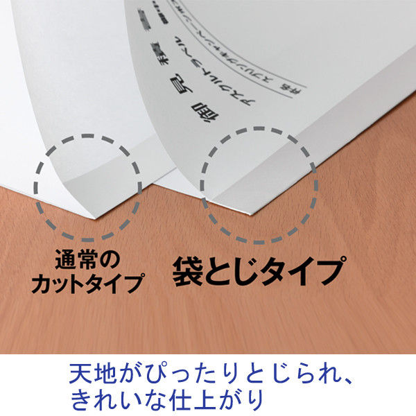 アスクル　製本テープ（契印用）　幅32mm(A4用)　袋とじタイプ　1袋（10枚入）　白色度79％　3～40枚対応 オリジナル
