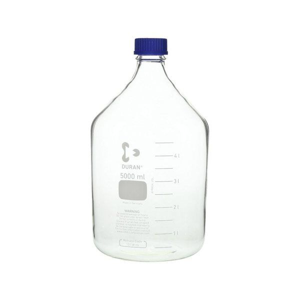 柴田科学 ねじ口瓶丸型(デュラン(R)) 青キャップ付 5000mL 2-077