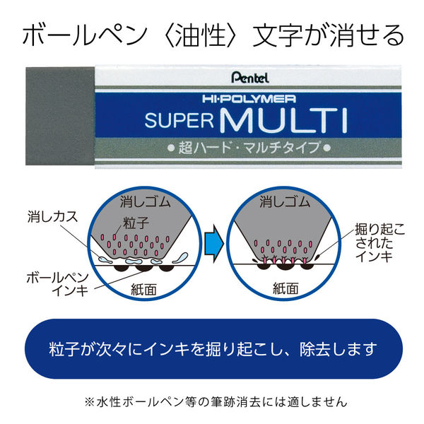 ぺんてる スーパーマルチ消しゴム 超ハード マルチタイプ ZEB20