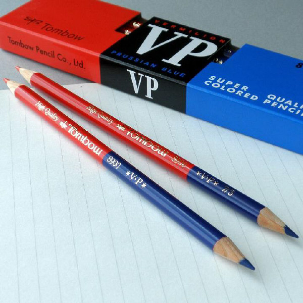 トンボ鉛筆 赤青鉛筆（朱藍7:3）8900-VP7/3 1ダース（12本入） - アスクル