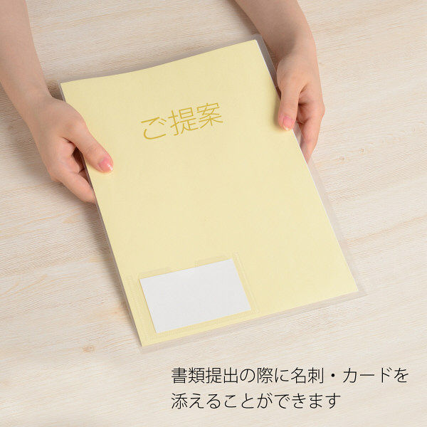 プラス カード（名刺）ポケット付きクリアーホルダー A4 1袋（10