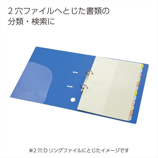 コクヨ カラー仕切カード（ファイル用） A4タテ 2穴 12山+扉紙 6色 シキ-80N 1セット（10組）
