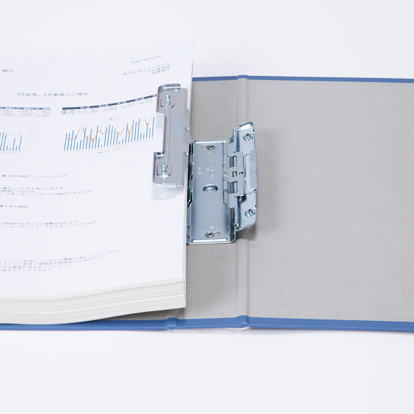アスクル　パイプ式ファイル　A4タテ　両開き　とじ厚30mm　背幅46mm　10冊　ベーシックカラースーパー　ブルー　青 オリジナル