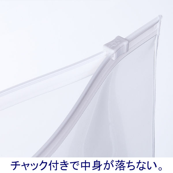 アスクル　モノイレリフィル　A4タテ　30穴　ソフトタイプ　リング式ファイル用ポケット　チャック付　10枚 オリジナル