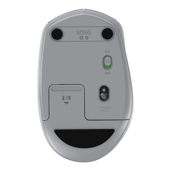 ロジクール　無線（2.4GHz/Bluetooth）マウスM590　グレー(ミッドグレイトーナル )　光学式/7ボタン/2年/静音/マルチデバイス　 M590MG