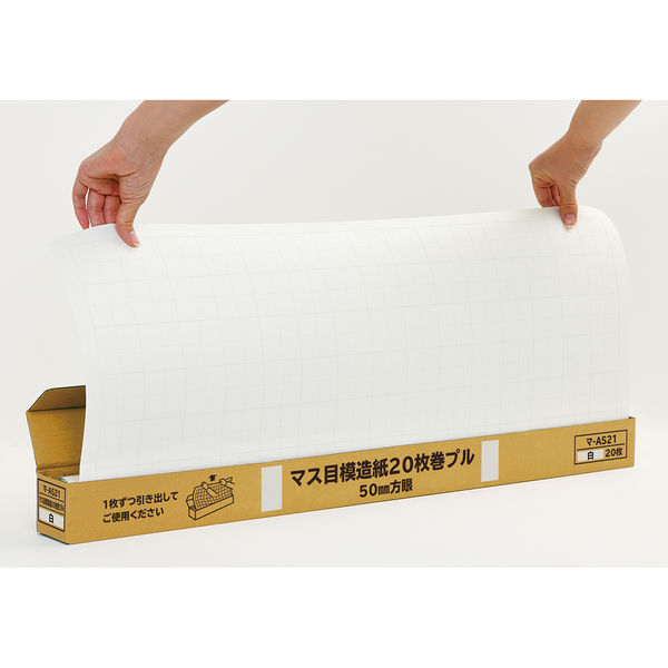 マルアイ 方眼模造紙 プルタイプ 白 マ-AS21 1箱（20枚入） - アスクル