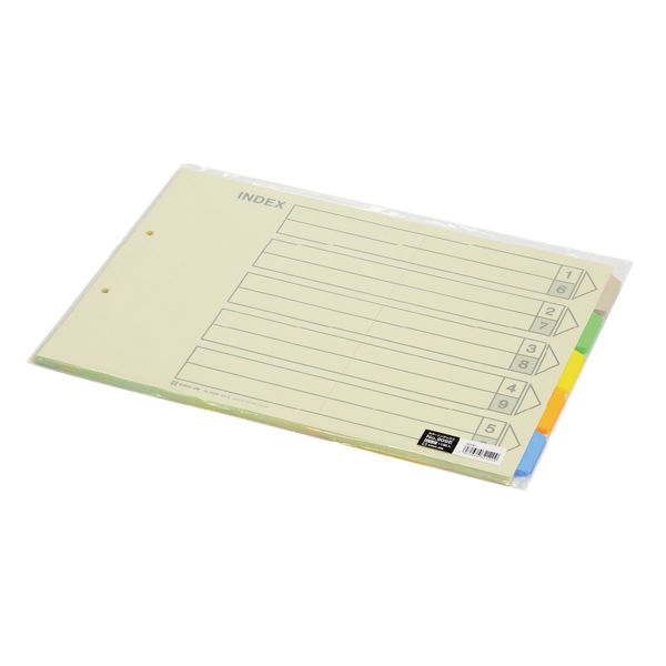 キングジム カラーインデックス B4ヨコ 5山 2穴 909E 100組（10組入×10