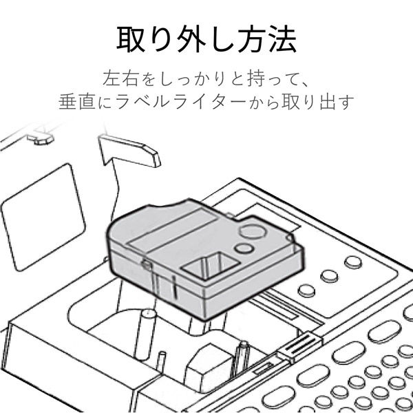 テプラ TEPRA 互換テープ スタンダード 8m巻 幅12mm 白ラベル（黒文字