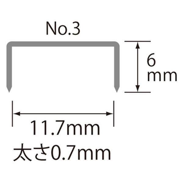 プラス ホッチキス針 NO.3 SS-003 1個 - アスクル