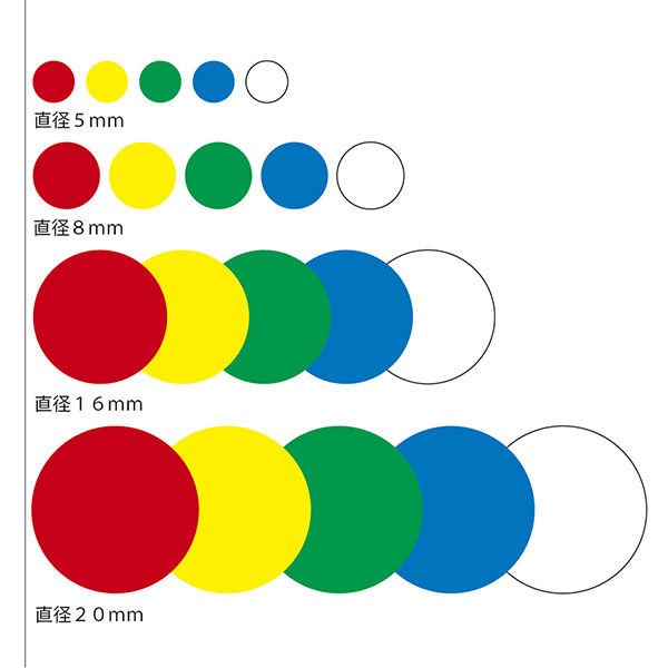 カラーラベル ML-161 一般用（単色) 16mm径 青 （360片入) [ML-161-4]