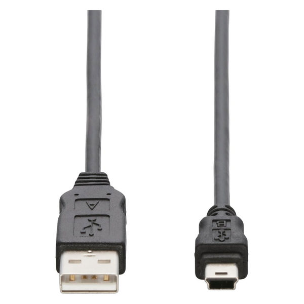 エレコム　USBケーブル（USB2.0対応）A-miniBタイプ　1m　USB（A）-USB(miniB)　ブラック/RoHS指令準拠　 USB-ECOM510