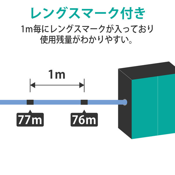 LANケーブル 300m cat6 ギガビット 単線 コネクタ無し ブルー LD-CT6