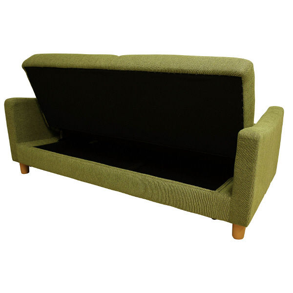 後藤家具物産 3Pソファ ファブリック ローリング式 座面下収納可能 ミニベッド グリーン SO-05gr3p 1脚（直送品） 後藤家具物産 グリーン OKAWA LIVING 700mm