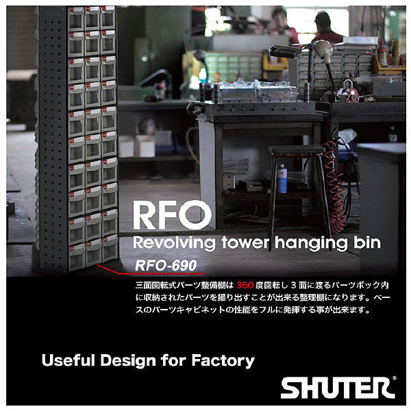 SHUTER 三面回転式パーツ整理棚 RFO-8144（直送品）