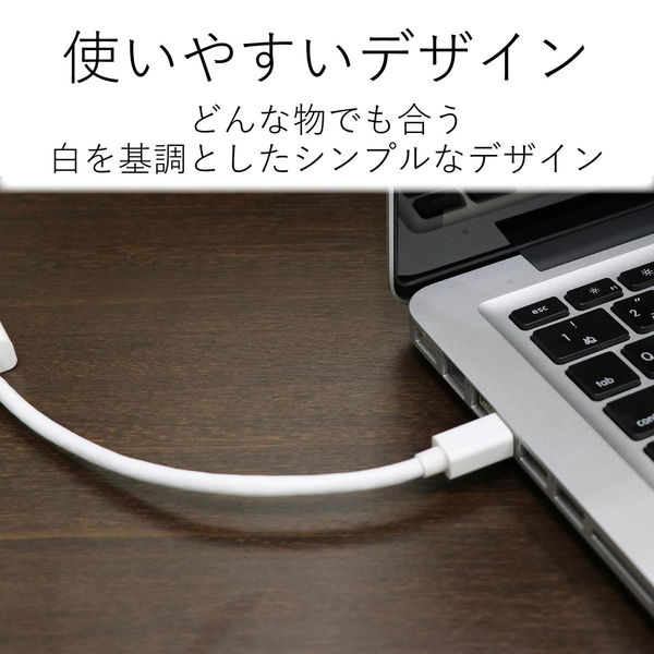 変換アダプタ miniDisplayPort[オス] - VGA(D-Sub15ピン)[メス] ホワイト AD-MDPVGAWH エレコム 1個 -  アスクル