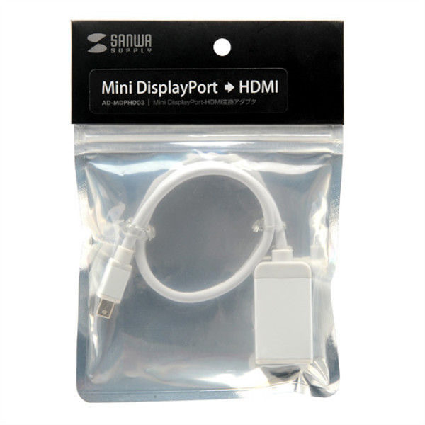 サンワサプライ Mini DisplayPort-HDMI変換アダプタ AD-MDPHD03 サンワサプライ Mini DisplayPort-HDMI変換アダプタ AD-MDPHD03