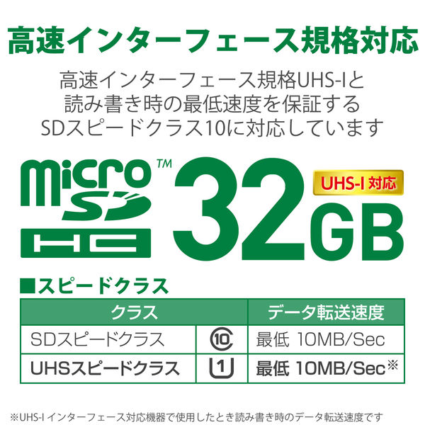 エレコム MicroSDHCカード/データ復旧サービス付/UHS-I MF-MS032GU11R 1個 - アスクル
