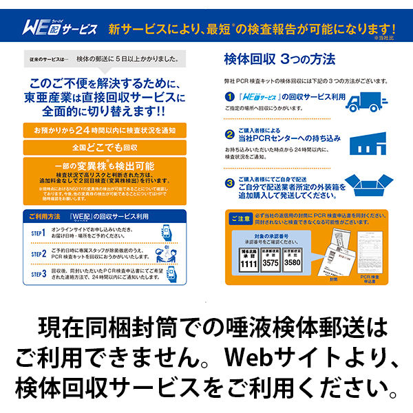 東亜産業 新型コロナウィルスPCR検査 唾液採取用検査キット 385507 1個