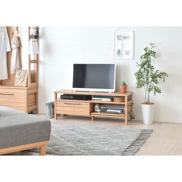 佐藤産業 LAFIKA（ラフィカ） テレビボード 幅1200×奥行400×高さ450mm ナチュラル LF45-120L NA 1台（直送品）