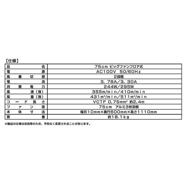 NAKATOMI（ナカトミ） 全閉式 75cm アルミ工場扇 ビッグファン フロア式 FBF-75 1台 NAKATOMI（ナカトミ） 1台 G1928256864(14900円)