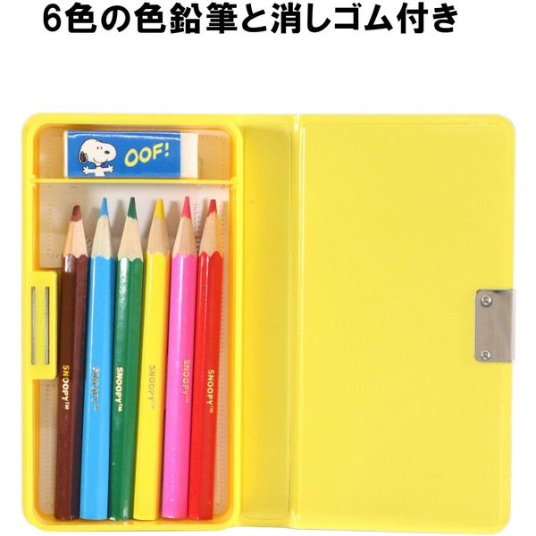クツワ ミニ筆入セット（ミニ色鉛筆6色+消しゴム1個付） スヌーピー