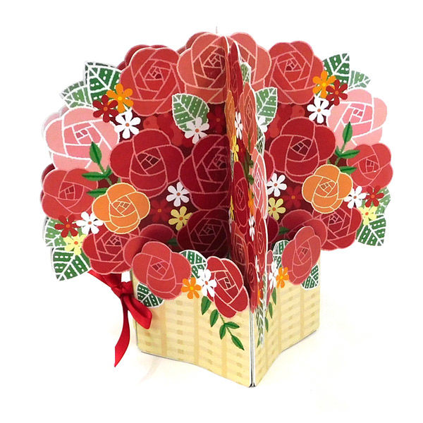 ゼットアンドケイ フラワーバスケット色紙 レッド 62-228 1個（直送品