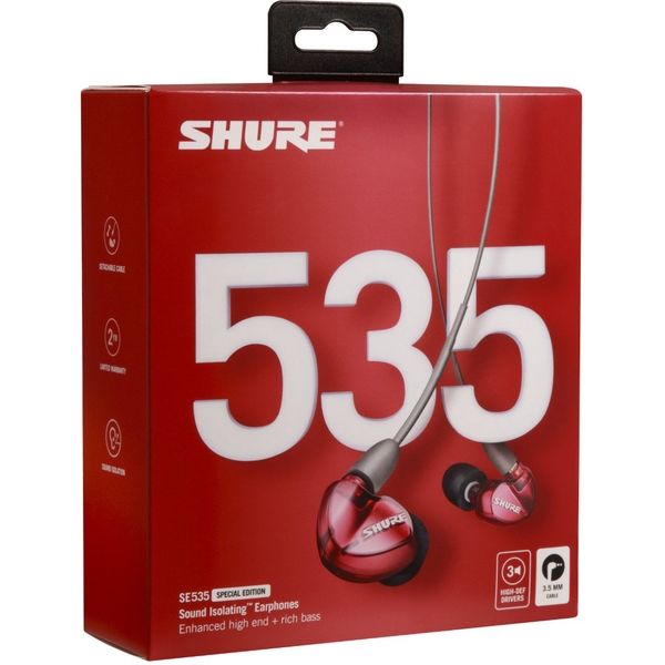 SHURE 高遮音性イヤホン／レッド（ストレートケーブル） SE535LTD-A 1