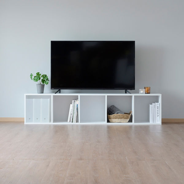 YAMAZEN カラーボックス A4対応 タテヨコ使える 幅400mm 5段 ホワイト