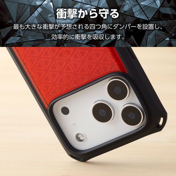 iPhone17 Pro ケース ハイブリッド D3O(R) ZEROSHOCK レッド PM