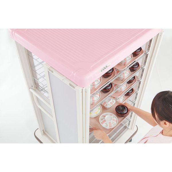 エレクター 常温配膳車coo 扉式 スリム W952×D870×H1583mm 32膳