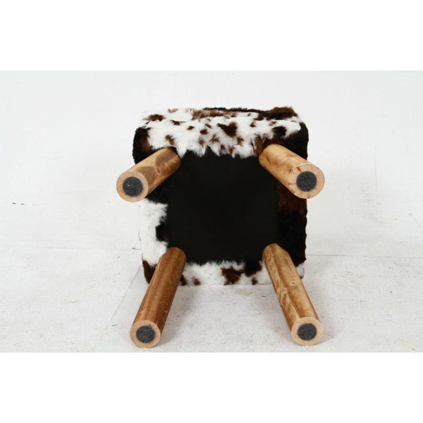 不二貿易 フェイクファースツールスクエア カウBR 83833 1脚（直送品