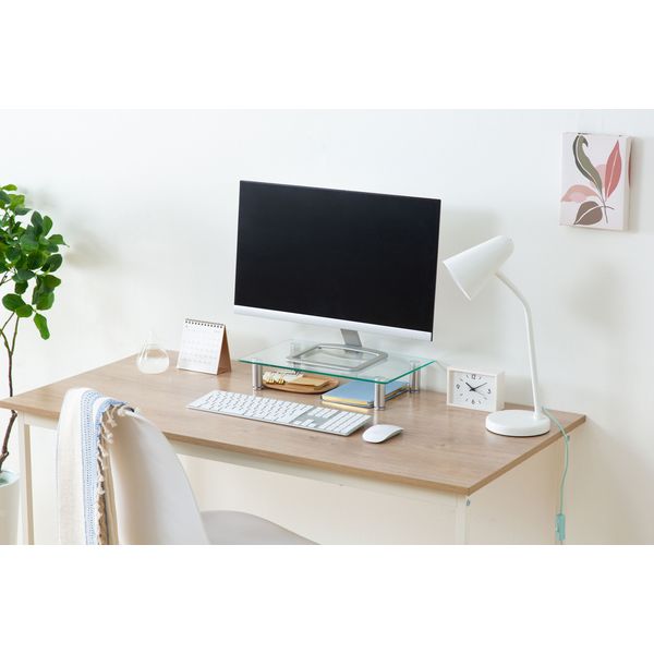 アイリスオーヤマ モニター台 ガラスタイプ 幅40cm MNS-400G 1台（直送