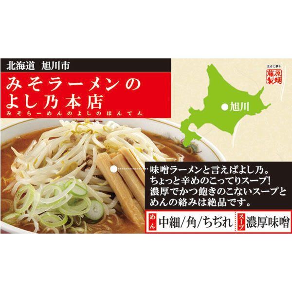 藤原製麺 旭川みそラーメンのよし乃本店 1セット（10食） - アスクル