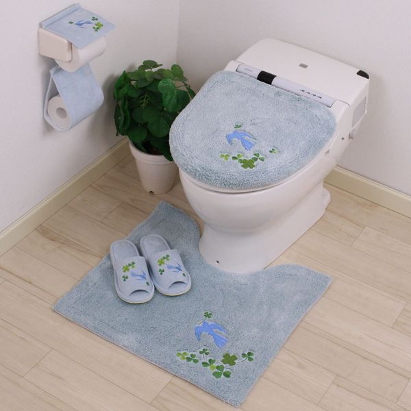 センコー バード トイレ ふたカバー 温水洗浄・暖房用 ライトブルー