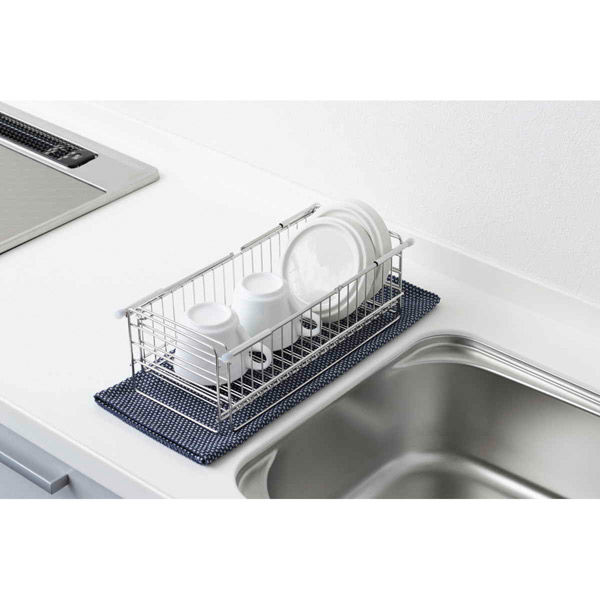 ヨシカワ 水切りラック シンク中で使える伸縮水切りカゴ 465243 1個