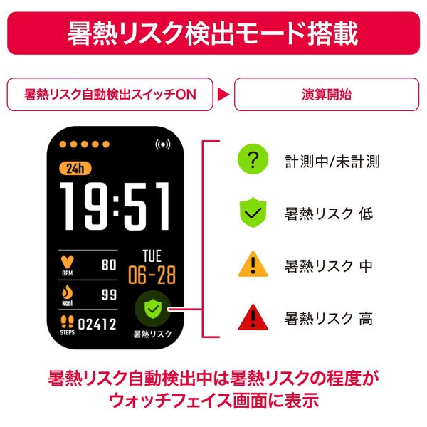 aiwa(アイワ) aiwa band 暑熱リスク検知機能付きスマートバンド