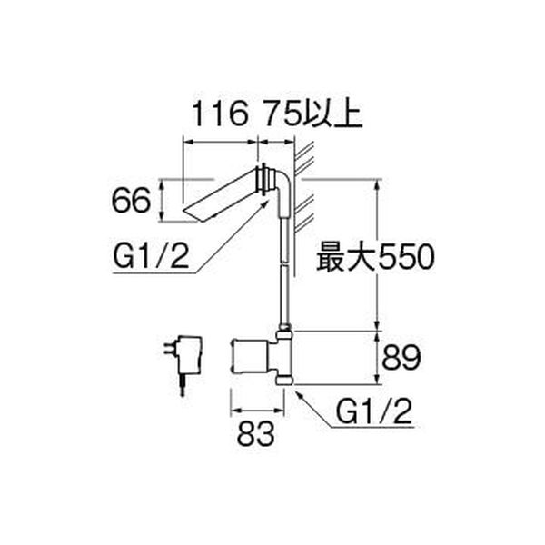 SANEI 自動横水栓 EY101N-13 1個（直送品） - アスクル