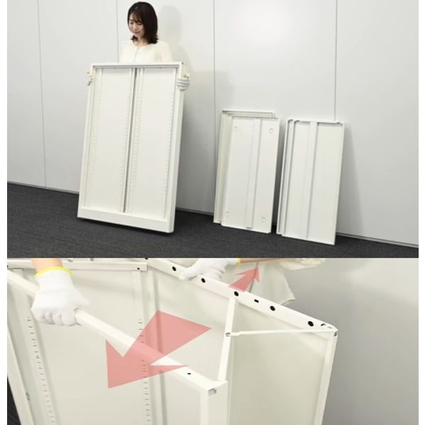 YAMAZEN スチール収納 両開き 2段 上置き用 幅800×奥行400×高さ765mm