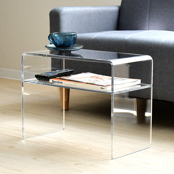 足立製作所 2WAYアクリルサイドテーブル【縦横兼用】 A182 1個