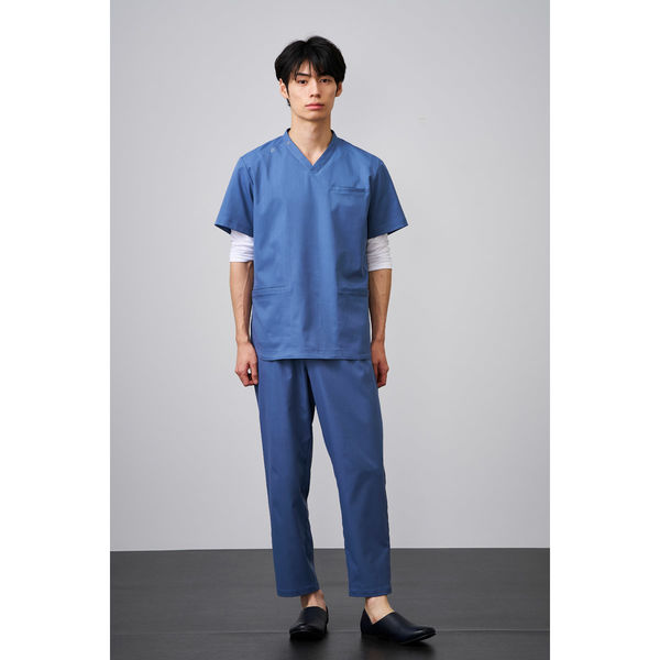 KAZEN 男女兼用スクラブ テンダーブルー SS KZN350-61 1枚（直送品 KAZEN 医療用スクラブ ネイビー 3枚セット