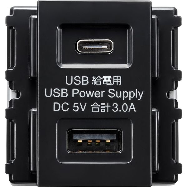 サンワサプライ 埋込USB給電用コンセント　(TYPEC搭載) TAP-KJUSB1C1BK 1個（直送品）