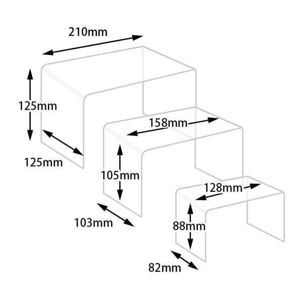 アックスコーポレーション アクリルディスプレイスタンド 3サイズ 