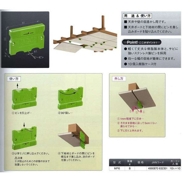 目透かしピース MP6 1セット(10個入) 伊藤製作所（直送品） - アスクル