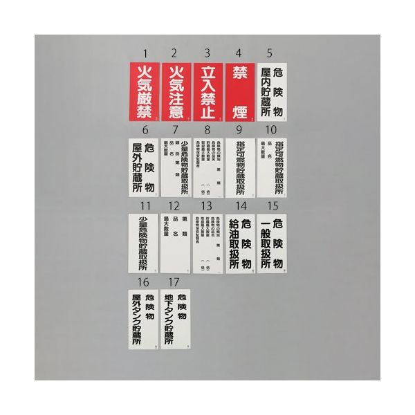エスコ 600x300mm 危険物標識(危険物の種類) EA983CR-8 1セット(4枚