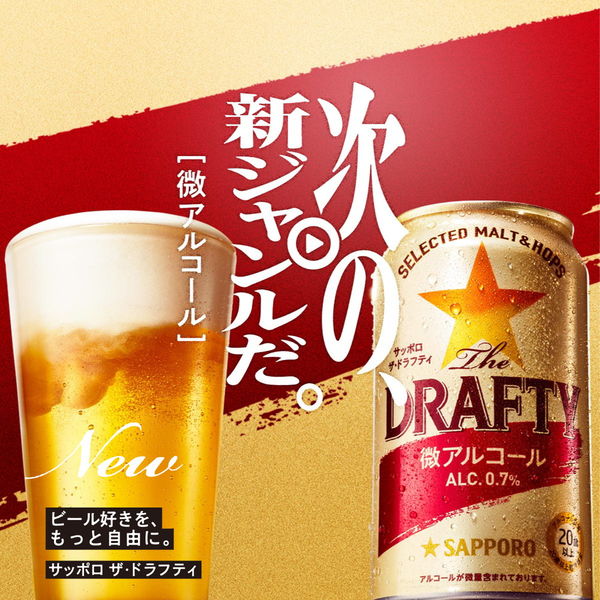 ノンアルコール 微アル サッポロ The DRAFTY 350ml 1ケース（24