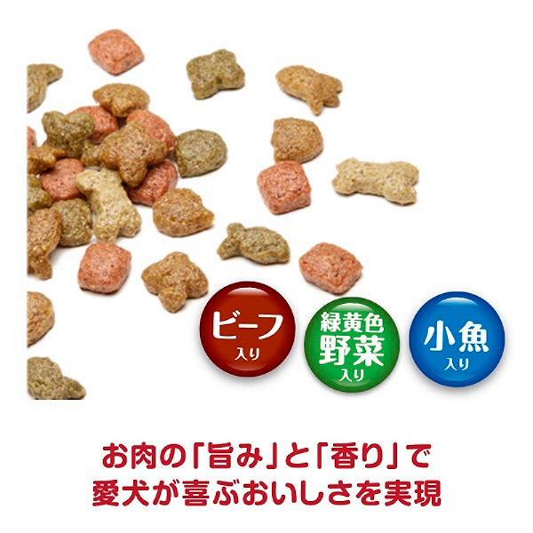 愛犬元気 柴犬用 ビーフ・緑黄色野菜・小魚入り 2.1kg（小分けパック4