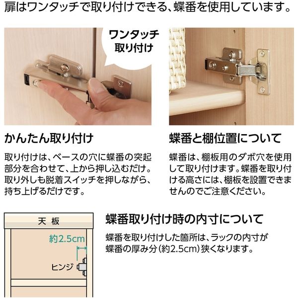 カラーラックM 扉付き 幅700×奥行400×高さ1780mm ホワイト NCオーダー