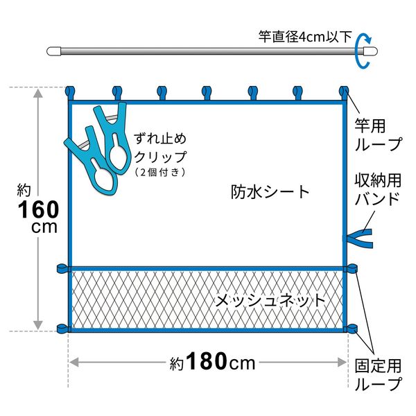 ベランダ便利シート L 雨よけ・目隠し レック(W-481) - アスクル