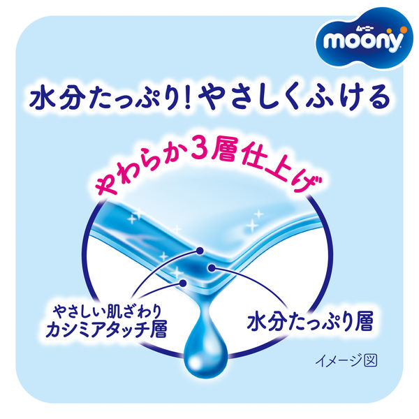 ムーニー おしりふき やわらか素材 詰め替え 1パック（76枚入×8個 