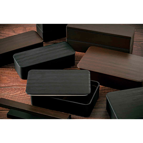 たつみや 弁当箱 2段 840ml スリム二段弁当 黒木目 452669 1個（直送品